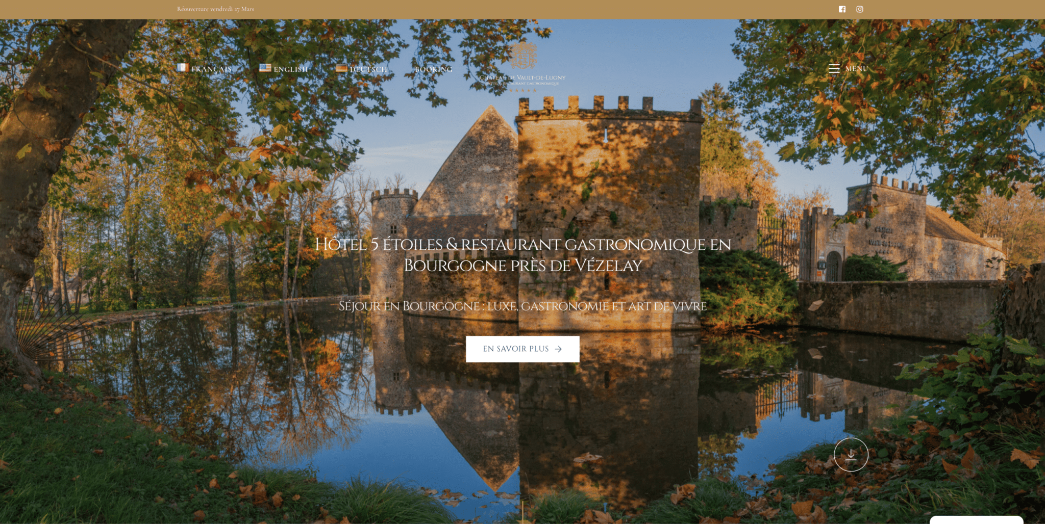 Page d’accueil du site du Château de Vault de Lugny